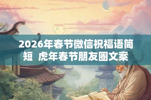 2026年春节微信祝福语简短  虎年春节朋友圈文案