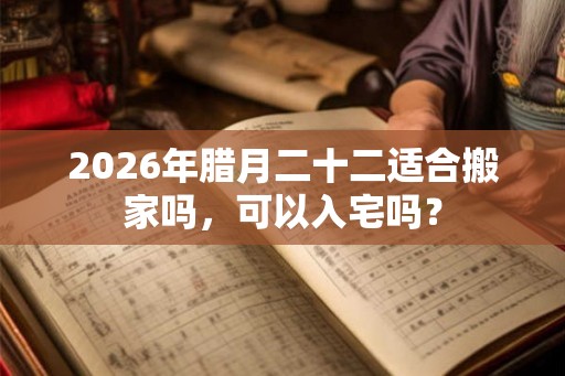 2026年腊月二十二适合搬家吗，可以入宅吗？