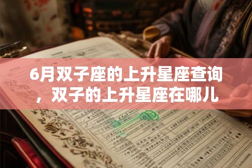 6月双子座的上升星座查询，双子的上升星座在哪儿