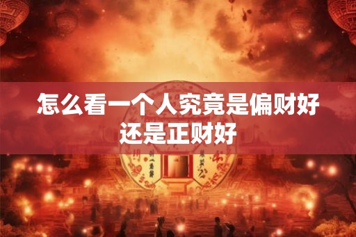 怎么看一个人究竟是偏财好还是正财好