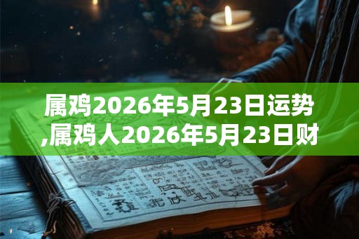 属鸡2026年5月23日运势,属鸡人2026年5月23日财运,生肖鸡2026年5月23日运势