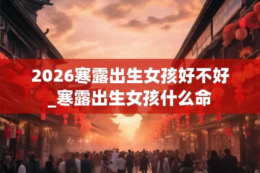 2026寒露出生女孩好不好_寒露出生女孩什么命