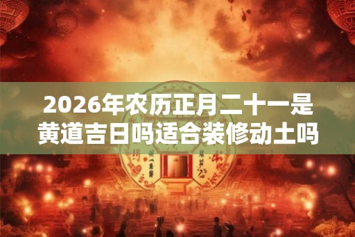 2026年农历正月二十一是黄道吉日吗适合装修动土吗？