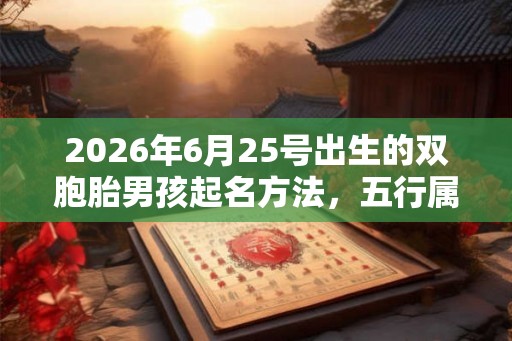 2026年6月25号出生的双胞胎男孩起名方法，五行属什么