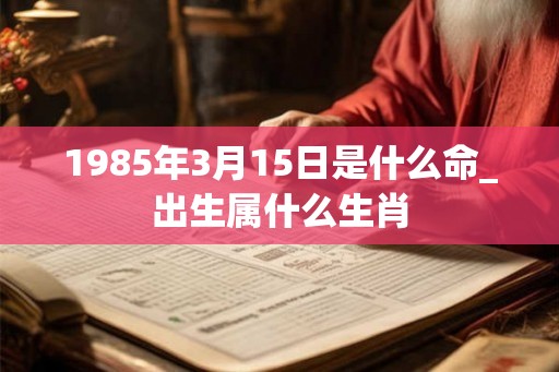 1985年3月15日是什么命_出生属什么生肖