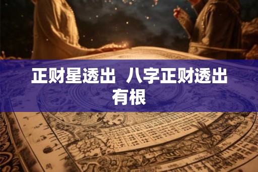 正财星透出  八字正财透出有根