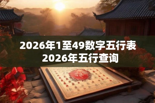 2026年1至49数字五行表  2026年五行查询