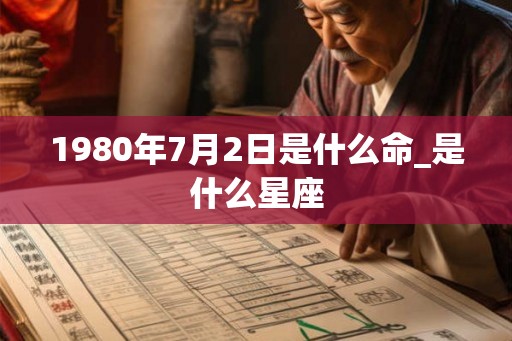 1980年7月2日是什么命_是什么星座