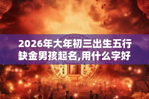 2026年大年初三出生五行缺金男孩起名,用什么字好听？
