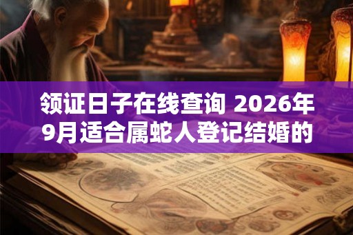 领证日子在线查询 2026年9月适合属蛇人登记结婚的日子