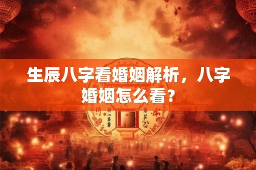 生辰八字看婚姻解析，八字婚姻怎么看？