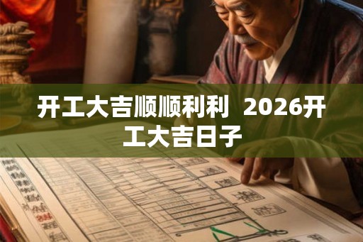 开工大吉顺顺利利  2026开工大吉日子
