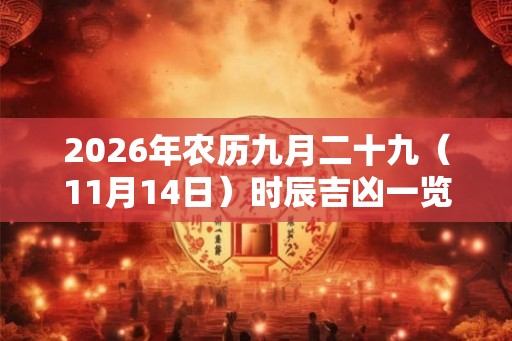 2026年农历九月二十九（11月14日）时辰吉凶一览！