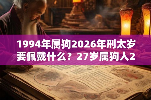1994年属狗2026年刑太岁要佩戴什么?27岁属狗人2026年犯太岁命运如何? 1994年属狗2026年刑太岁要佩戴什么?27岁属狗人2026年犯太岁命运如何?