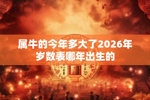 属牛的今年多大了2026年岁数表哪年出生的