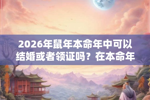 2026年鼠年本命年中可以结婚或者领证吗？在本命年结婚好吗？