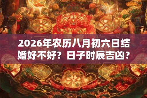 2026年农历八月初六日结婚好不好？日子时辰吉凶？
