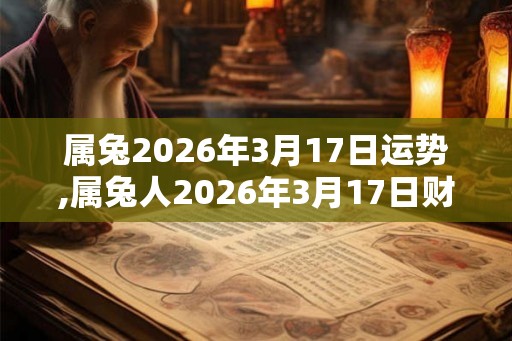 属兔2026年3月17日运势,属兔人2026年3月17日财运,生肖兔2026年3月17日运势