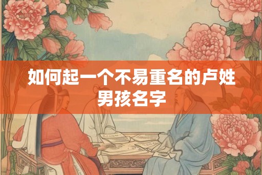 如何起一个不易重名的卢姓男孩名字