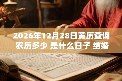 2026年12月28日黄历查询 农历多少 是什么日子 结婚吉时