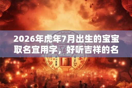 2026年虎年7月出生的宝宝取名宜用字，好听吉祥的名字精选！