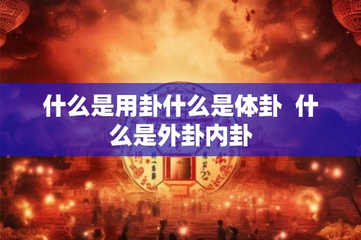 什么是用卦什么是体卦 什么是外卦内卦 什么是用卦什么是体卦 什么是外卦内卦