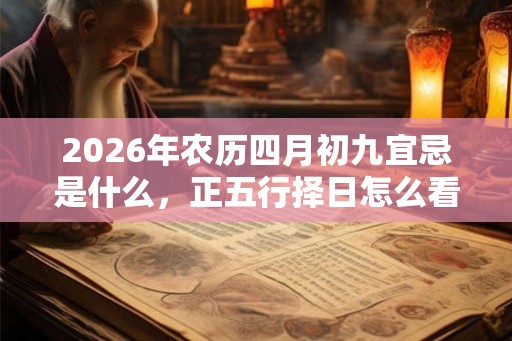 2026年农历四月初九宜忌是什么，正五行择日怎么看？