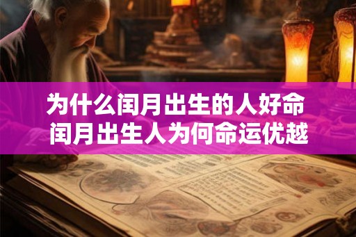 为什么闰月出生的人好命 闰月出生人为何命运优越