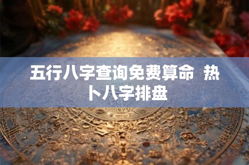 五行八字查询免费算命  热卜八字排盘