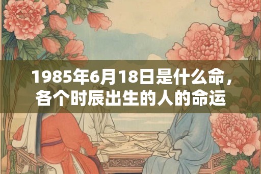 1985年6月18日是什么命，各个时辰出生的人的命运