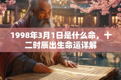 1998年3月1日是什么命,十二时辰出生命运详解 1998年3月1日是什么命,十二时辰出生命运详解