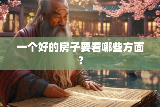 一个好的房子要看哪些方面？