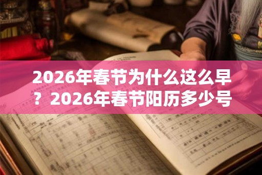 2026年春节为什么这么早?2026年春节阳历多少号? 2026年春节为什么这么早?2026年春节阳历多少号?