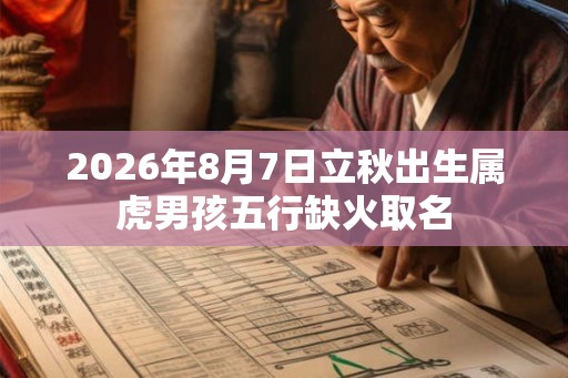 2026年8月7日立秋出生属虎男孩五行缺火取名