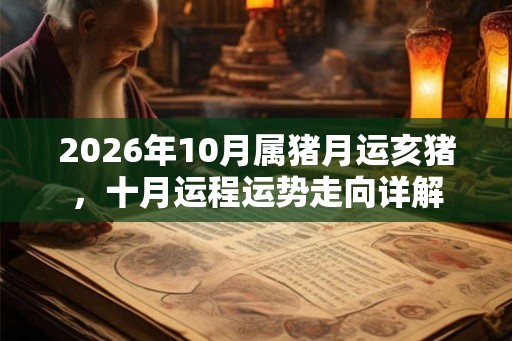 2026年10月属猪月运亥猪，十月运程运势走向详解