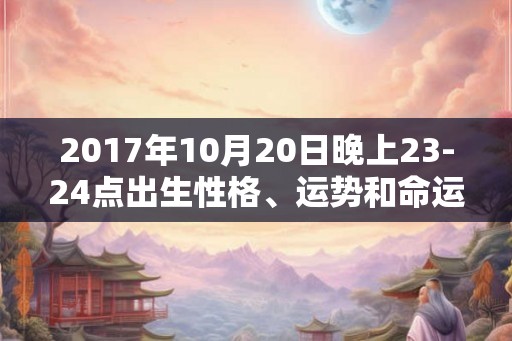 2017年10月20日晚上23-24点出生性格、运势和命运
