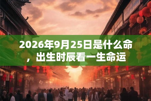 2026年9月25日是什么命,出生时辰看一生命运 2026年9月25日是什么命,出生时辰看一生命运