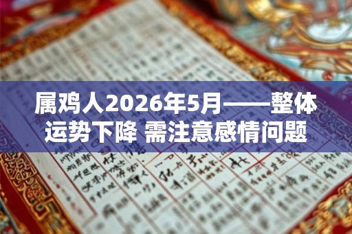 属鸡人2026年5月——整体运势下降 需注意感情问题 属鸡人2026年5月——整体运势下降 需注意感情问题
