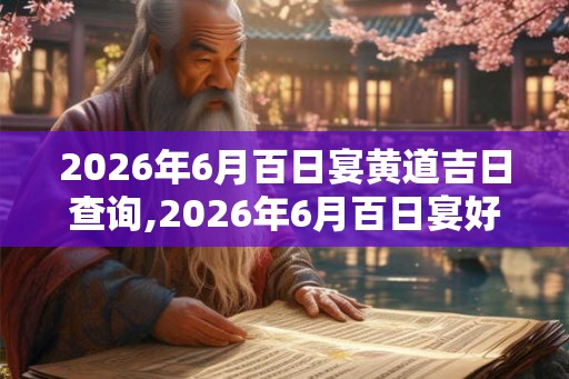 2026年6月百日宴黄道吉日查询,2026年6月百日宴好日子