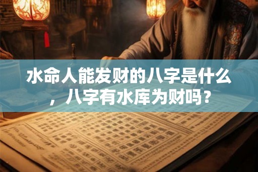 水命人能发财的八字是什么，八字有水库为财吗？