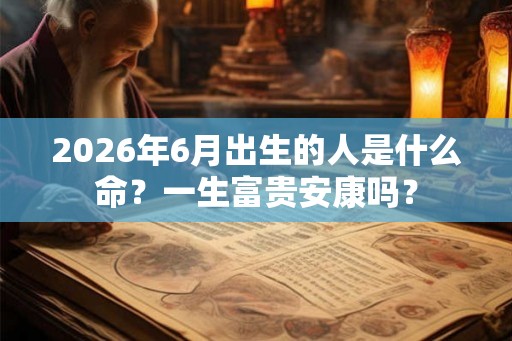 2026年6月出生的人是什么命?一生富贵安康吗? 2026年6月出生的人是什么命?一生富贵安康吗?