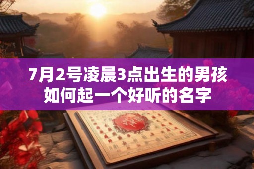 7月2号凌晨3点出生的男孩如何起一个好听的名字