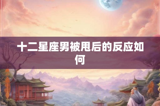 十二星座男被甩后的反应如何