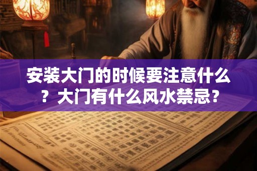 安装大门的时候要注意什么？大门有什么风水禁忌？