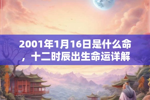 2001年1月16日是什么命，十二时辰出生命运详解