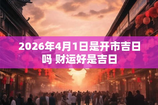 2026年4月1日是开市吉日吗 财运好是吉日