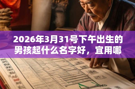 2026年3月31号下午出生的男孩起什么名字好，宜用哪些名字呢？