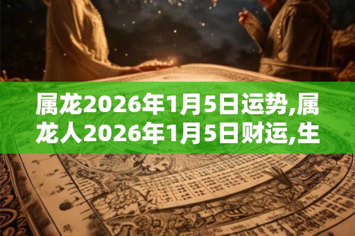 属龙2026年1月5日运势,属龙人2026年1月5日财运,生肖龙2026年1月5日运势