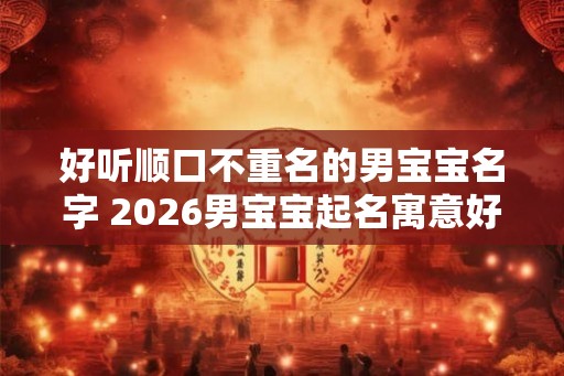 好听顺口不重名的男宝宝名字 2026男宝宝起名寓意好的字