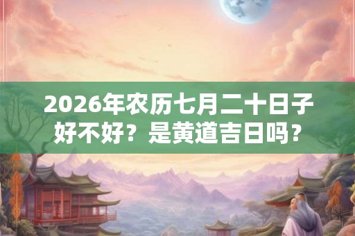 2026年农历七月二十日子好不好？是黄道吉日吗？